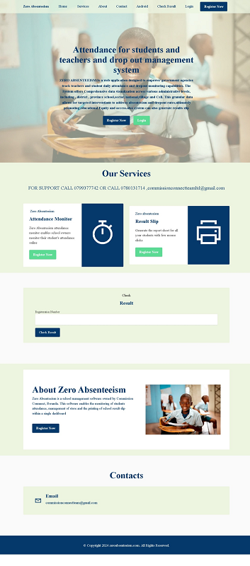 Result generator and attendane tracking for schools
