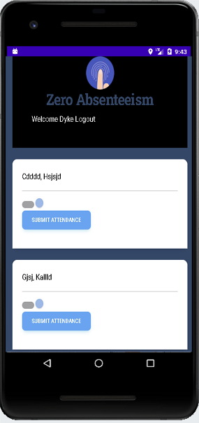 Mobile App for taking attendance in schools